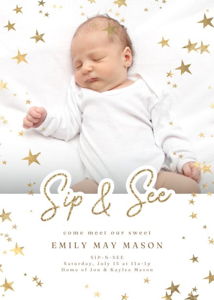 Starry eyed - sip & see invitation