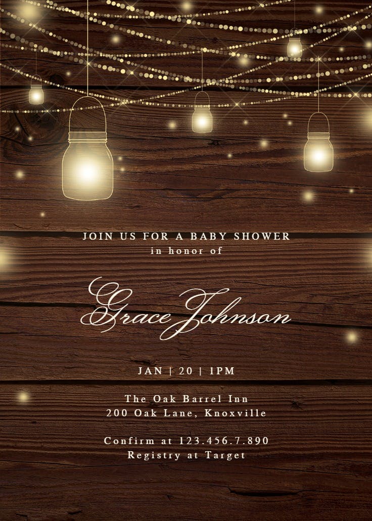 Strings of lights -  invitación para baby shower