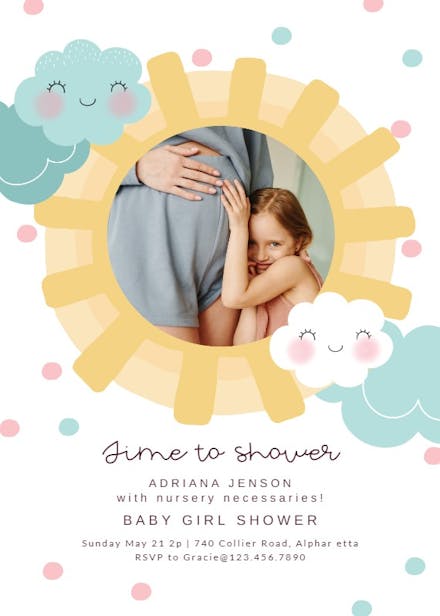 Baby Products Online - Db Party Studio Baby Shower Invitations Happy Sunny  Gender Neutral Sunny Smile Blank Invitations with Envelopes (Pack of 1 Inch  Large Fill Boy Girl Baby Mom to Be - Kideno