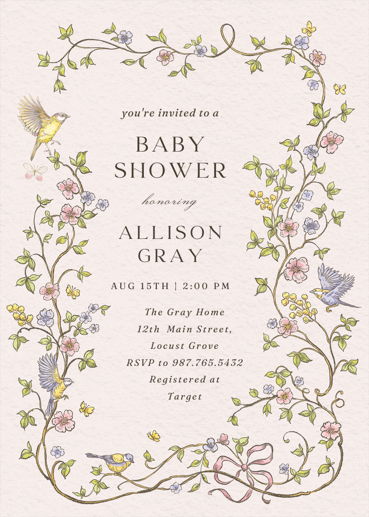 Sweet border -  invitación para baby shower