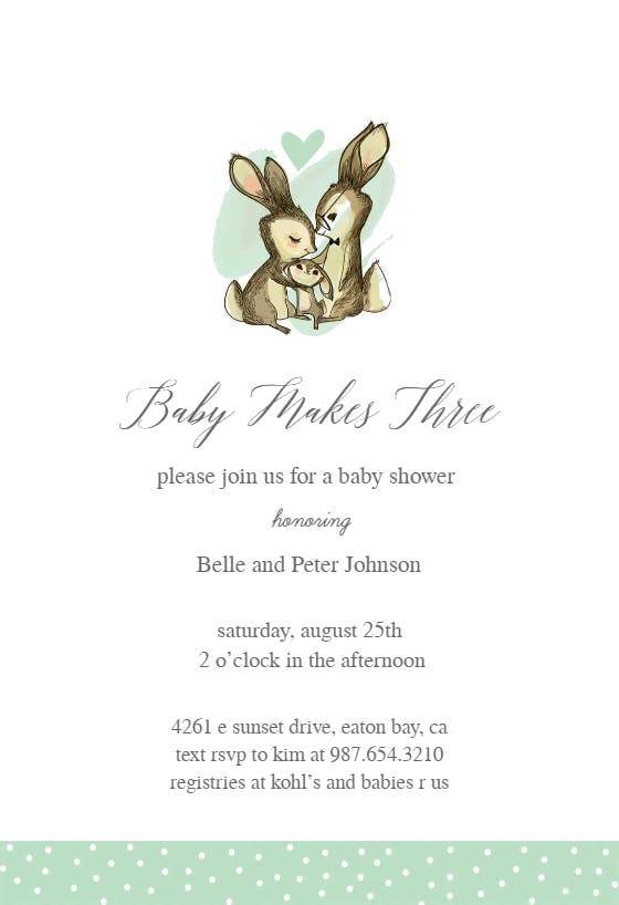 Sweet bunnies -  invitación para baby shower