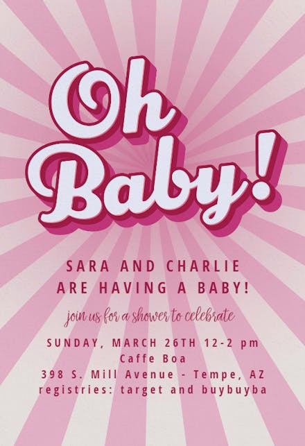 Sweet candy stripes - Baby Shower Invitation