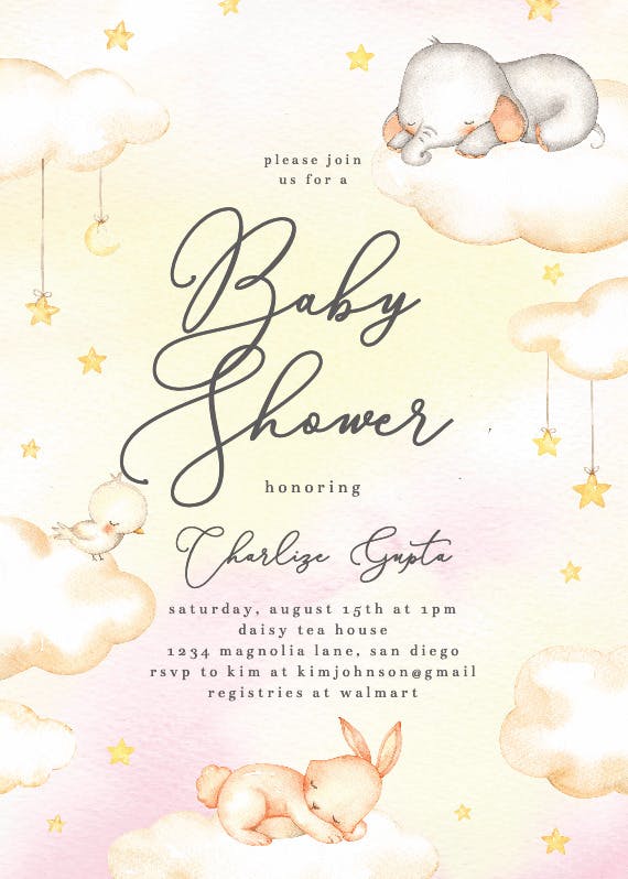 Sweet dreams - invitación para baby shower