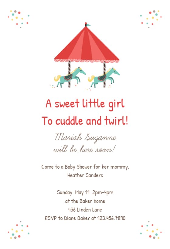 Sweet little girl -  invitación para baby shower