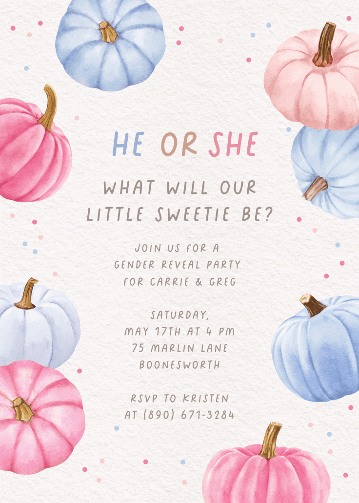 Sweet pumpkin -  invitación para baby shower
