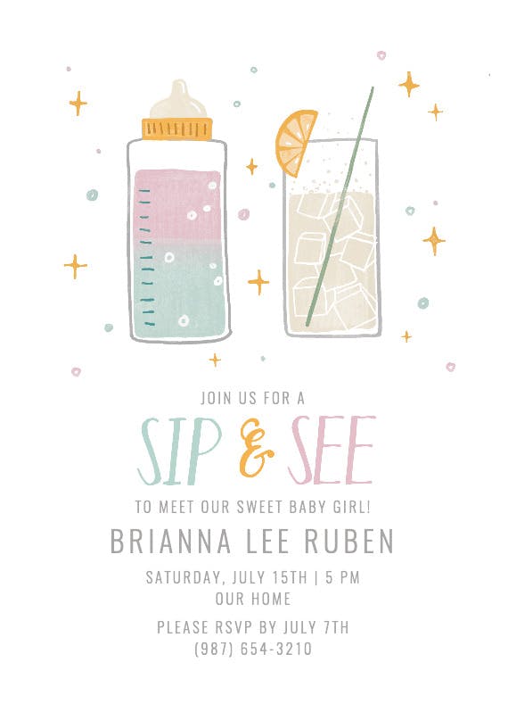 Sweet sip & see - sip & see invitation