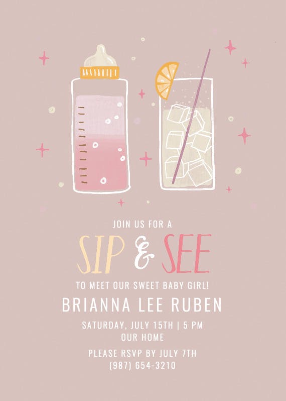 Sweet sip & see -  invitación de sip & see
