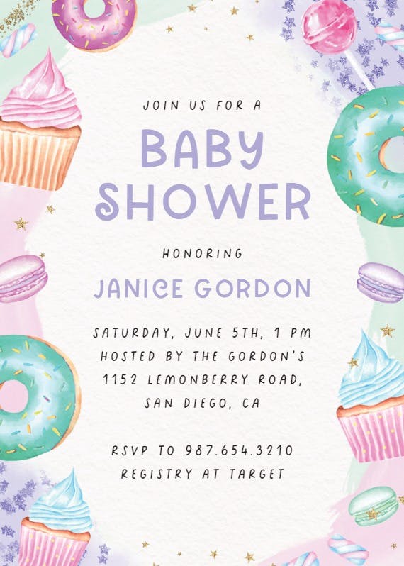 Sweet treats - baby shower invitation