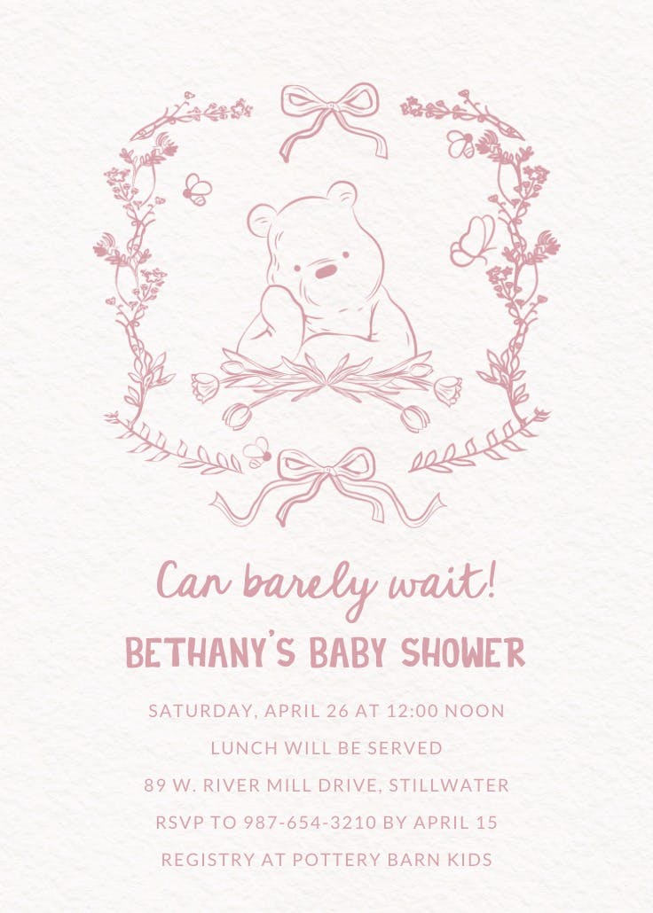 Sweet woodlands - baby shower invitation