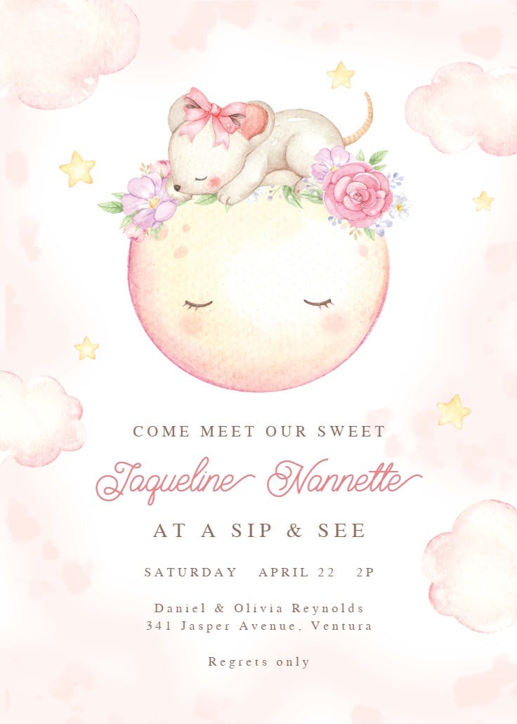 Sweetest sleeper - invitación de sip & see