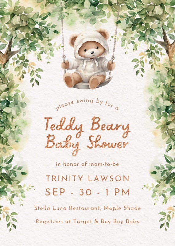 Swing on by -  invitación para baby shower