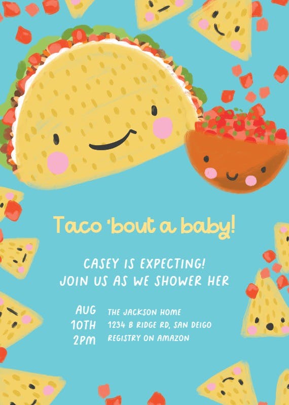 Taco 'bout -  invitación para baby shower de bebé niño