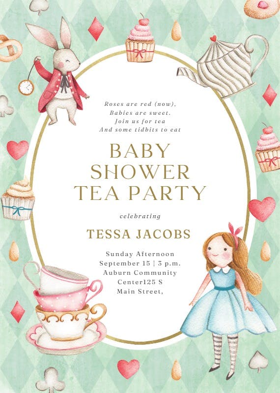 Tea for two - baby shower invitation