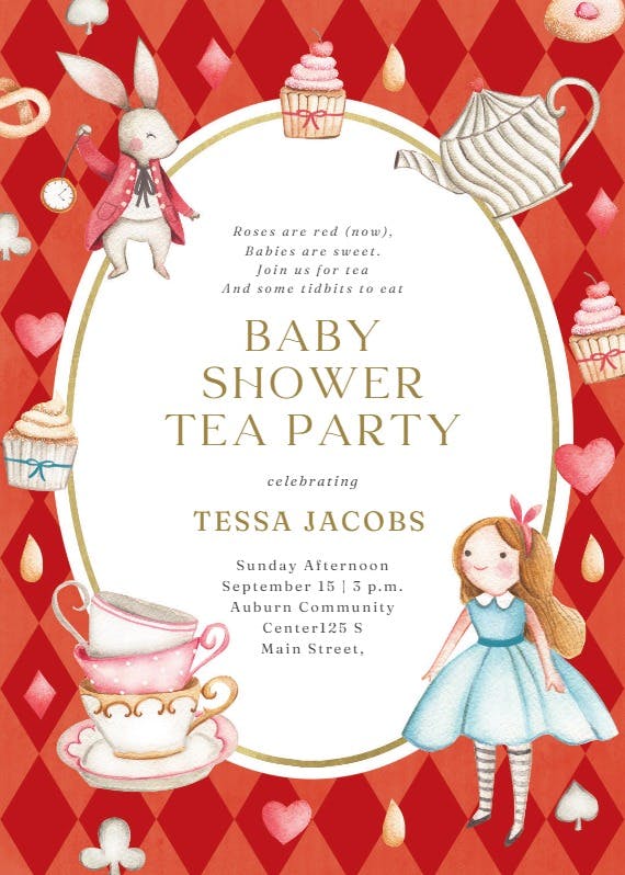 Tea for two - baby shower invitation