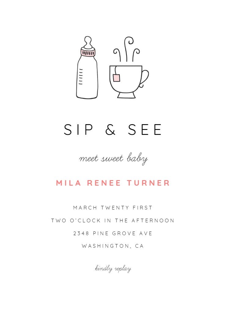 Tea time - sip & see invitation