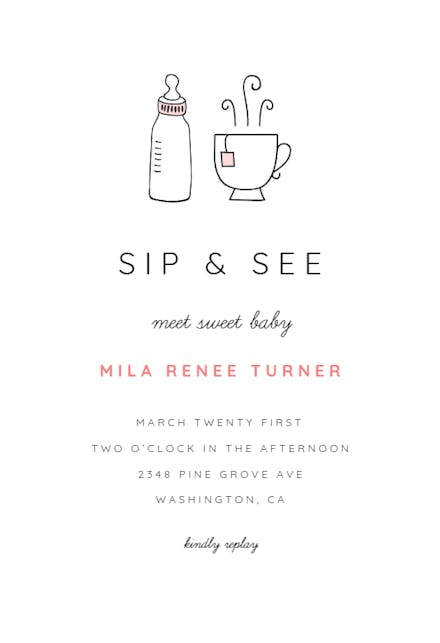 Tea time - sip & see invitation