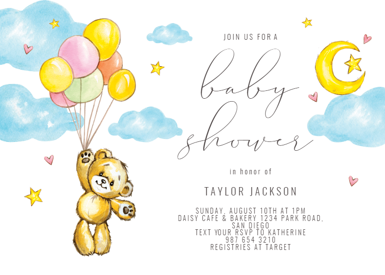 teddy bear balloon baby shower
