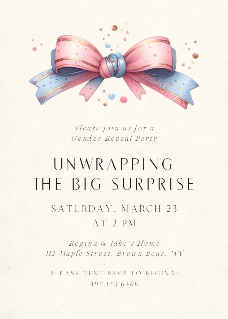 Gender Reveal Invitation Gender Reveal Invitation