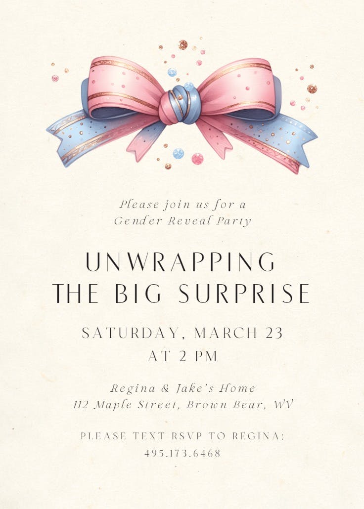 The best gift - gender reveal invitation