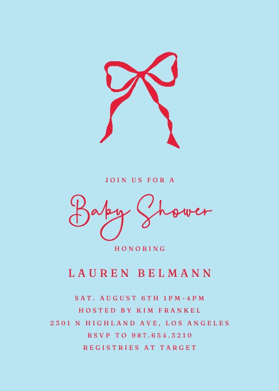 Tied with joy - baby shower invitation