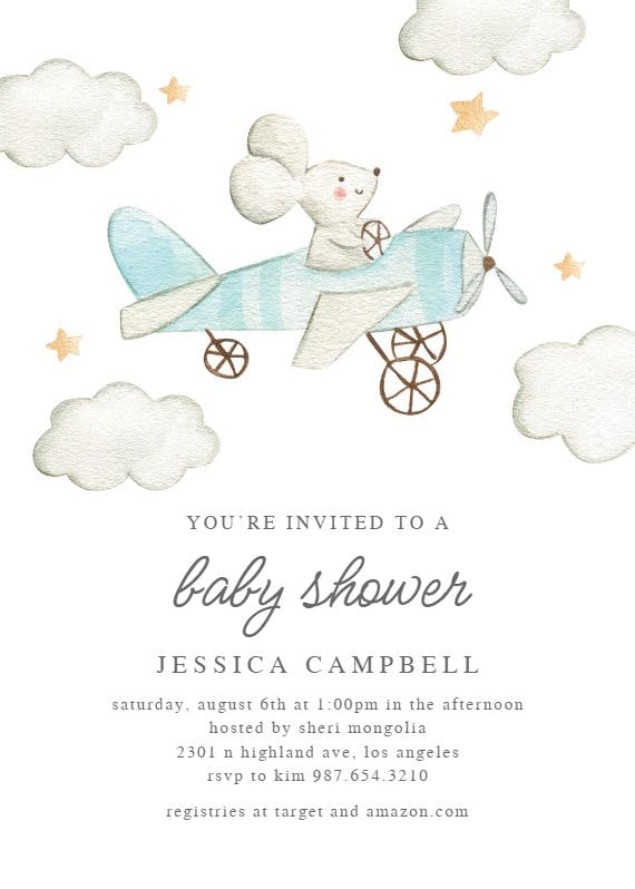 Tiny pilot - baby shower invitation