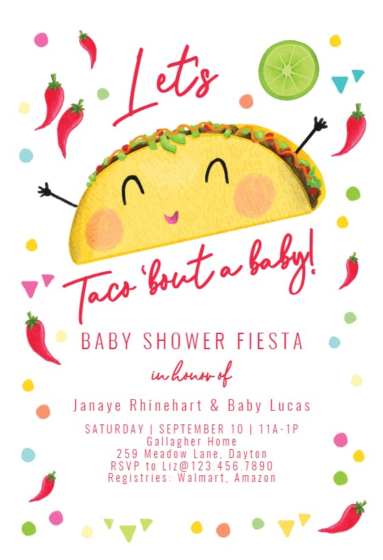Tiny taco -  invitación para baby shower