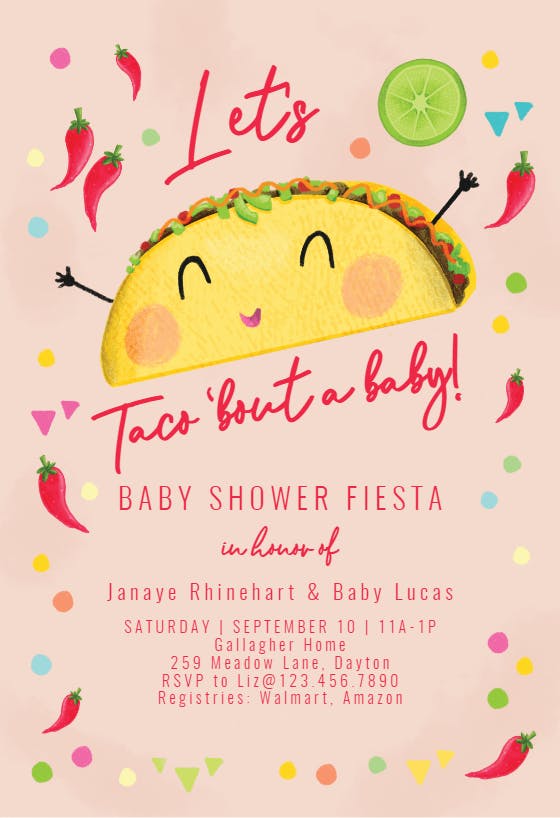 Tiny taco - baby shower invitation