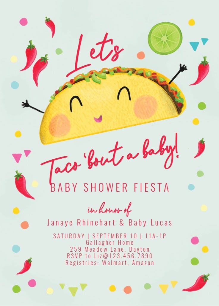 Tiny taco - baby shower invitation