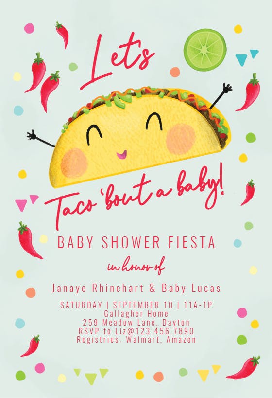 Tiny taco -  invitación para baby shower