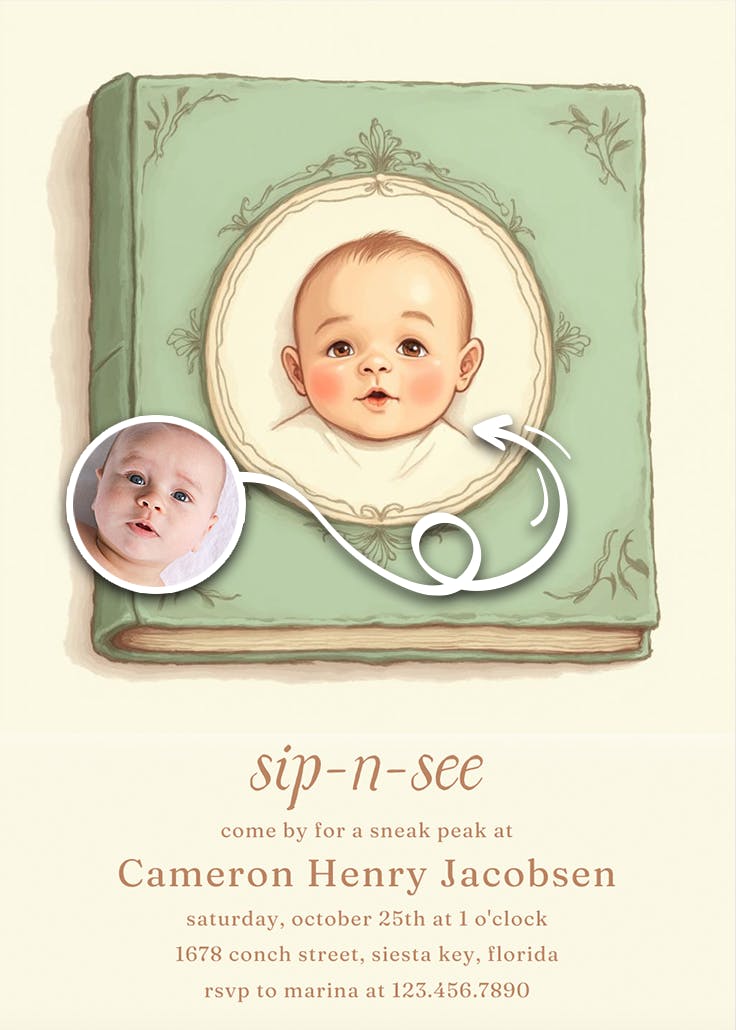 Tiny tale begins - sip & see invitation