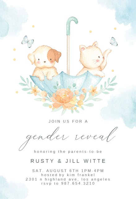 Too Cute - Gender Reveal Invitation