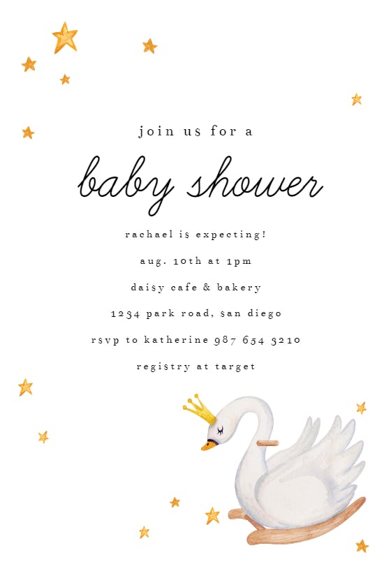Toys and stars - baby shower invitation