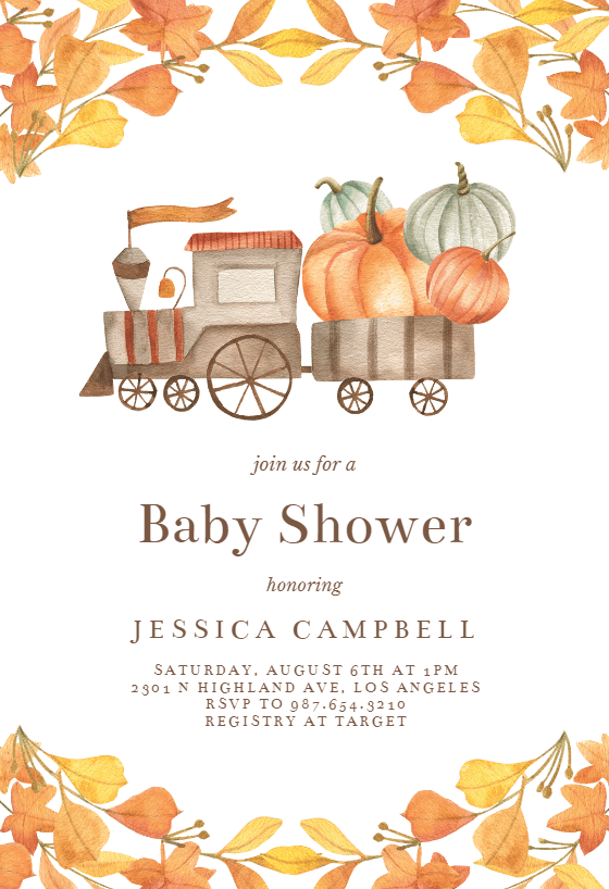 pumpkin baby shower invitations free