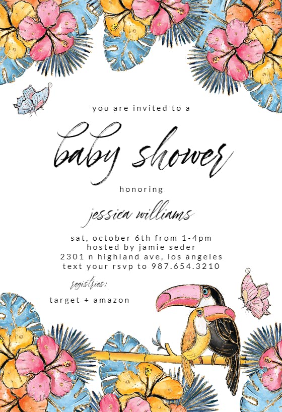 Tropical - baby shower invitation