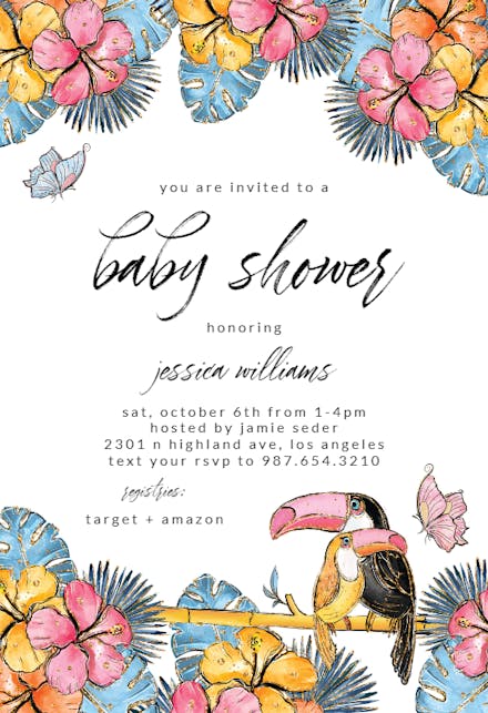 Tropical - baby shower invitation