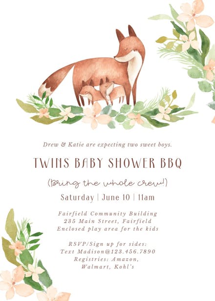 Twice as nice - baby shower invitation