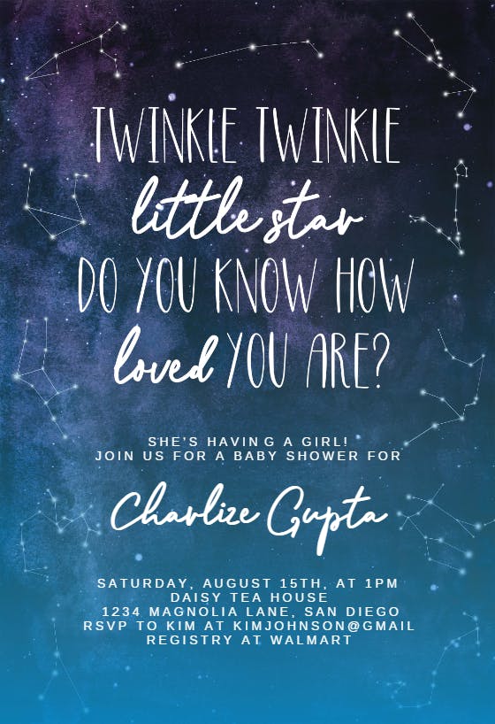 Twinkle start - baby shower invitation
