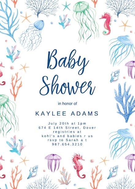 Free printable mermaid 2024 baby shower invitations