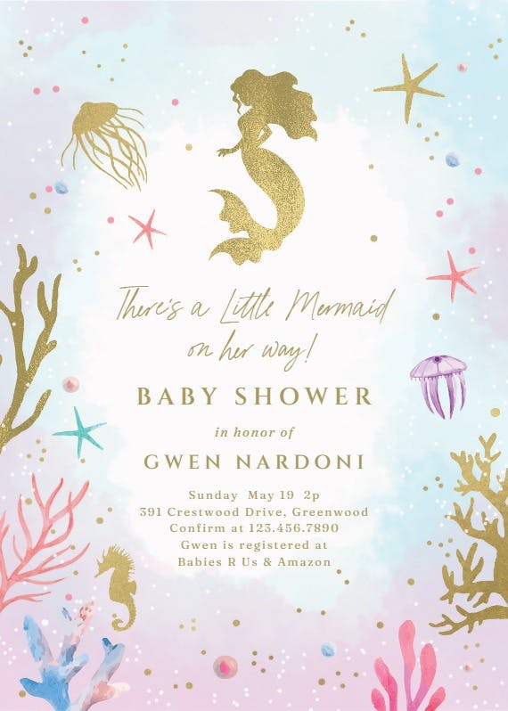 Under the sea - baby shower invitation