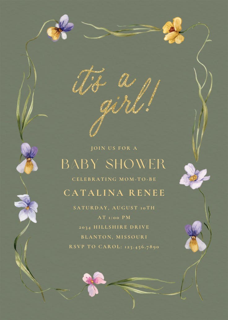 Viola -  invitación para baby shower