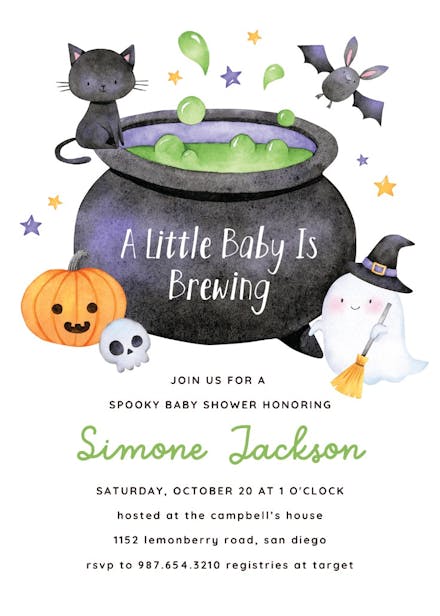 Halloween baby shower top invitation template free