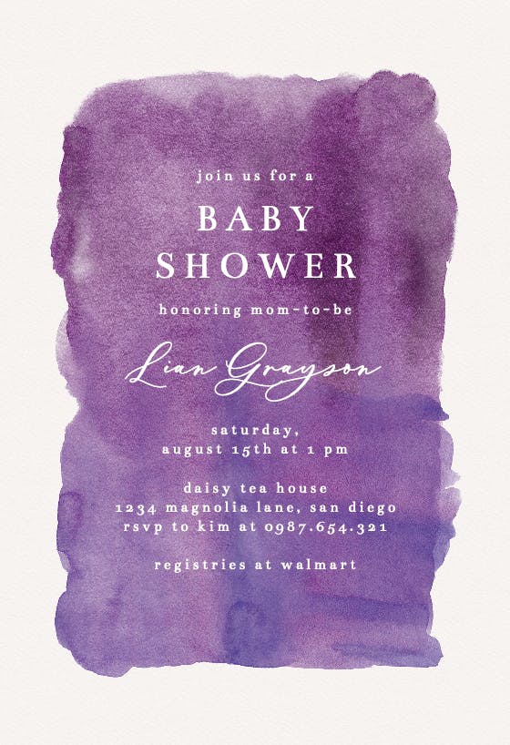 Watercolor texture - baby shower invitation