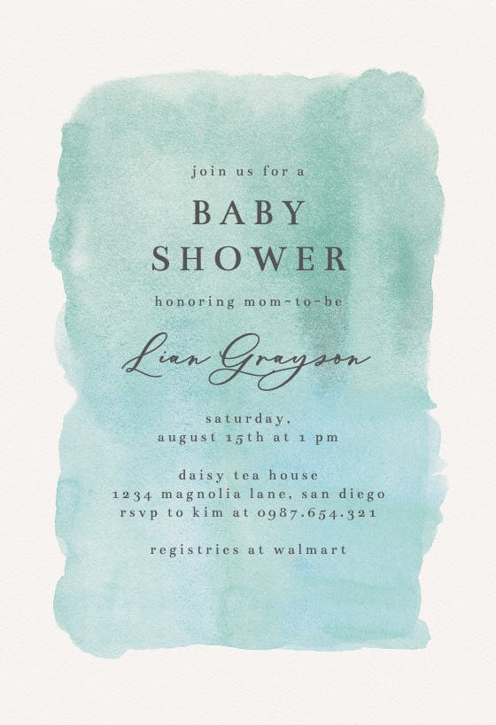 Watercolor texture - baby shower invitation