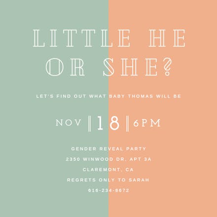 We are Split! - Gender Reveal Invitation