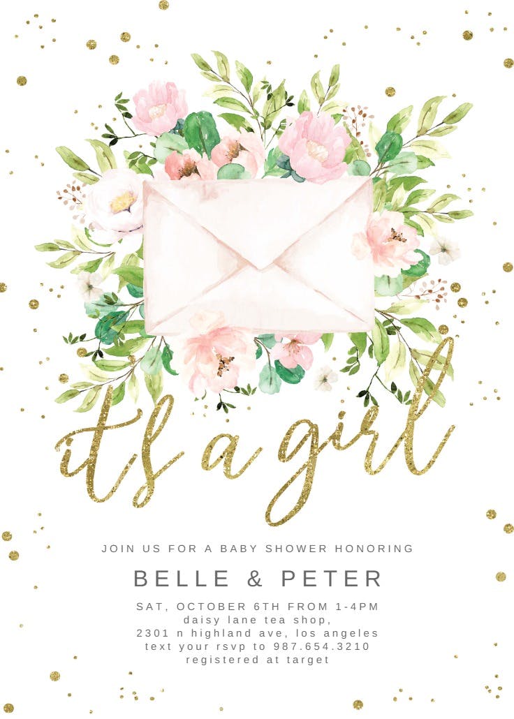 Whimsical envelope - baby shower invitation