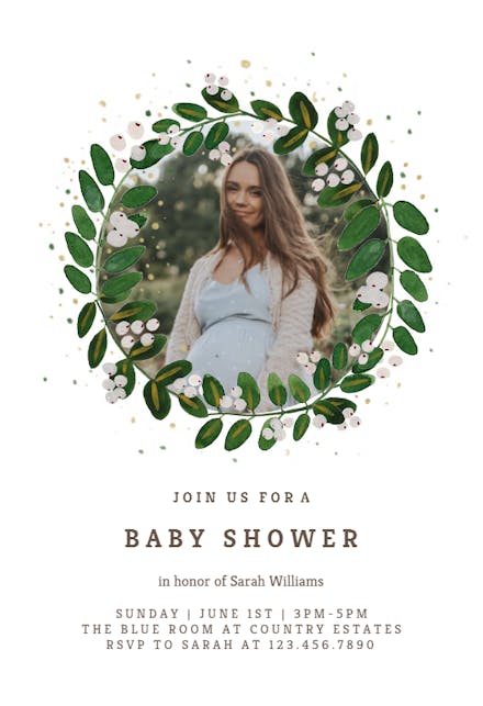 White Bloom - Baby Shower Invitation