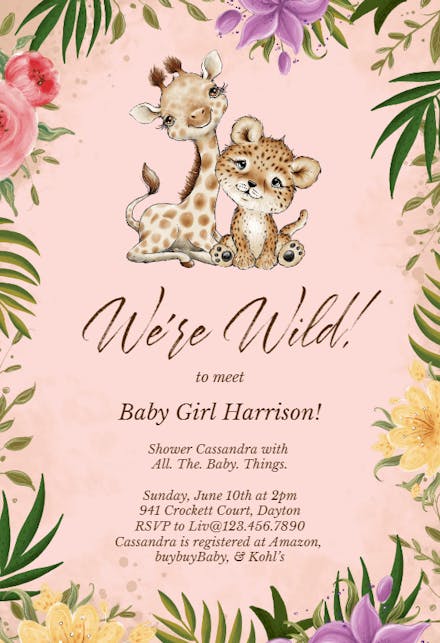 Jungle Baby Shower Invitations