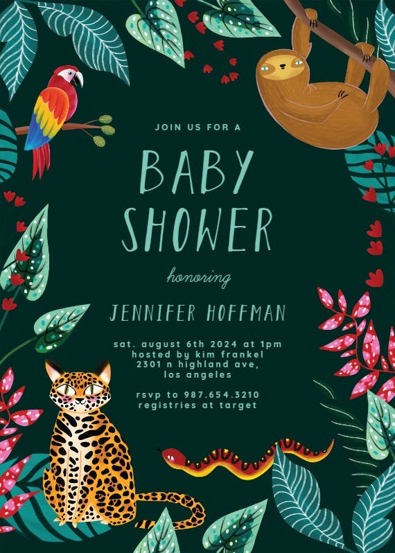 Wild life -  invitación para baby shower de bebé niño gratis
