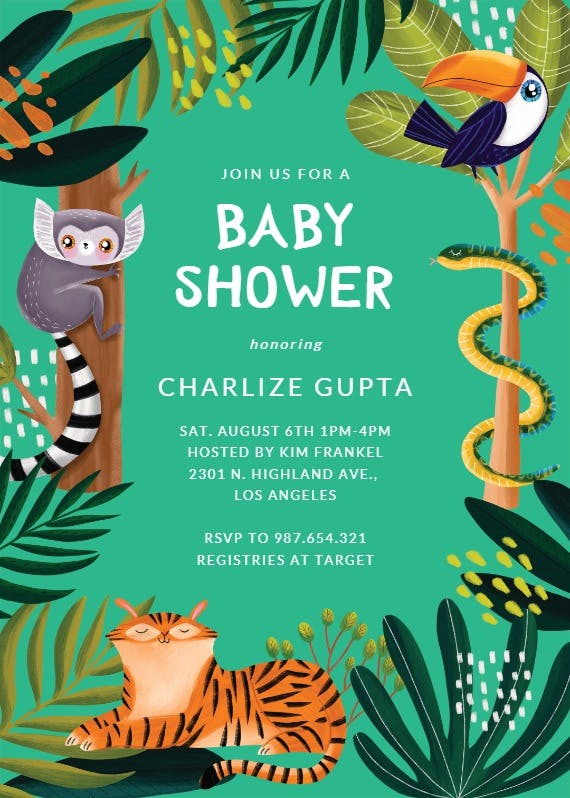 Wild o'clock -  invitación para baby shower