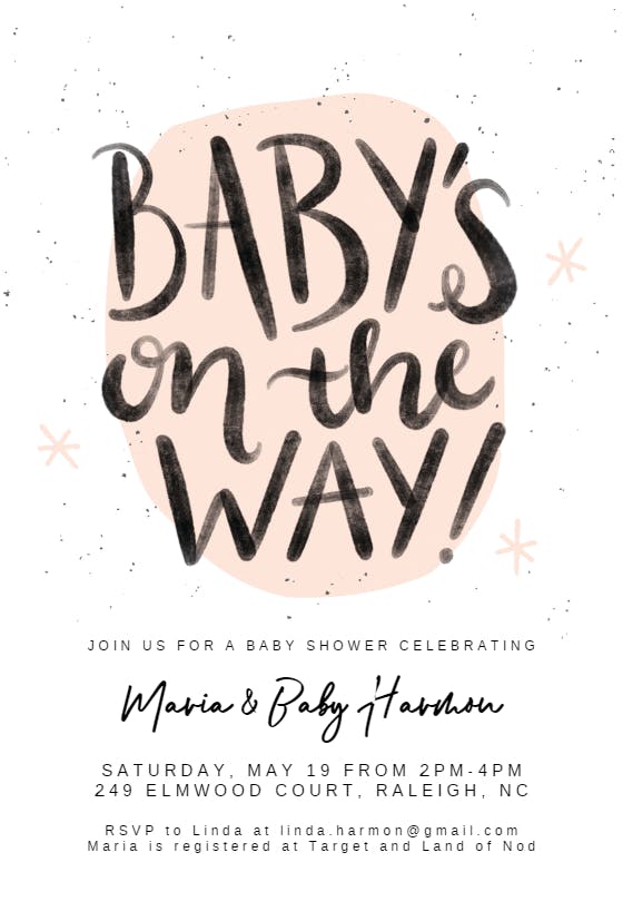 Winter hand letters - baby shower invitation